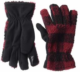 Amazon Brand - Goodthreads Men's Sherpa Gloves (with Touch), Red Buffalo Plaid, Small