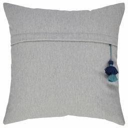 Amazon Brand – Stone & Beam Casual Tassel Throw Pillow - 17 x 17 Inch, Light Grey