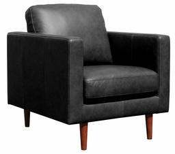 Amazon Brand – Rivet Revolve Modern Leather Armchair with Tapered Legs, 33