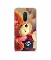 Amazon Brand - Solimo Designer Teddy Bear UV Printed Soft Back Case Mobile Cover for Poco F1