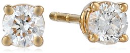 IGI-Certified 18k Gold Round Cut Diamond Stud Earrings (1/4-4 cttw, H-I Color, SI1-SI2 Clarity)