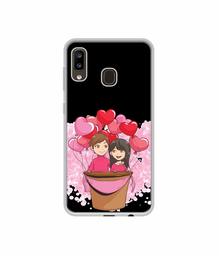 Amazon Brand - Solimo Designer Boy and Girl UV Printed Soft Back Case Mobile Cover for Samsung Galaxy A20