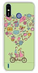 Amazon Brand - Solimo Designer Multicolor Happy Love Green Pattern Printed Soft Back Case Mobile Cover for Tecno Spark Go Plus