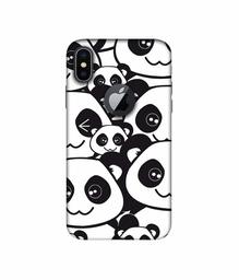 Amazon Brand - Solimo Designer Panda Texture 3D Printed Hard Back Case Mobile Cover for Apple iPhone X (Logo Cut)