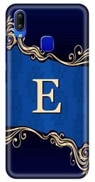 Amazon Brand - Solimo Designer Blue Pattern Alphabet-E 3D Printed Hard Back Case Mobile Cover for Vivo Y93