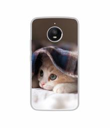 Amazon Brand - Solimo Designer Sleepy Kitten UV Printed Soft Back Case Mobile Cover for Motorola Moto E4 Plus