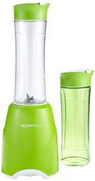 AmazonBasics Mix & Go - Batidora de vaso para smoothie (300 W, 2 vasos sin BPA), color verde