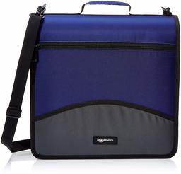 AmazonBasics - Carpeta con 3 anillas con cierre de cierre, 7,62 cm, color azul (renovado)