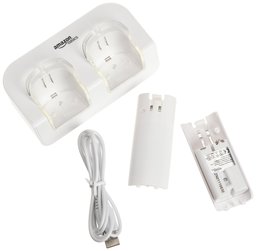 AmazonBasics Dual Charge Station for Nintendo Wii - White