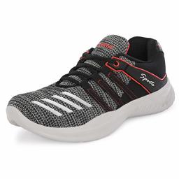 Bourge Men's Black and Red Running Shoes-6 UK (40 EU) (7 US) (Reef-08)