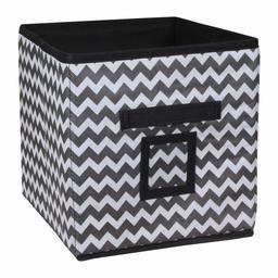 Amazon Brand - Solimo Printed Fabric Storage Box, Large, Set of 1, Black