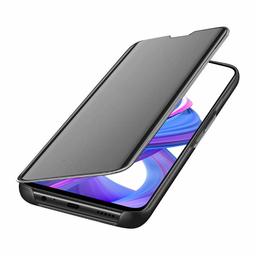 Amazon Brand - Solimo Protective Clear View flip Cover for Honor 9X (Black)