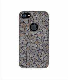 Amazon Brand - Solimo Designer Marble Pices 3D Printed Hard Back Case Mobile Cover for Apple iPhone 7 (with Logo Cut)