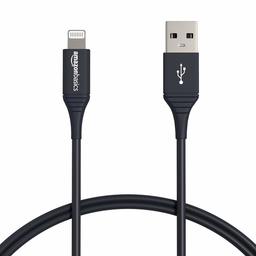 AmazonBasics Lightning to USB A Cable - Premium Collection, MFi Certified iPhone Charger, Black, 91.5 cm