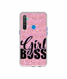 Amazon Brand - Solimo Designer Girl Boss On Pink Sparkle UV Printed Soft Back Case Mobile Cover for Realme 5 / Realme 5s / Realme 5i