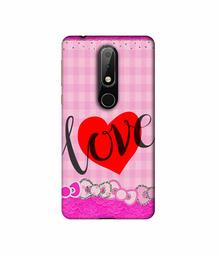 Amazon Brand - Solimo Designer Love Print On Cloth Pattern 3D Printed Hard Back Case Mobile Cover for Nokia 6.1 Plus