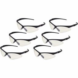 AmazonBasics Anti-Scratch Safety Glasses Eye Protection, UV-Resistant, Clear Mirror Lens, 6-Count