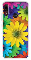 Amazon Brand - Solimo Designer Multicolor African Daisy Design Printed Soft Back Case Mobile Cover for Motorola Moto E6s / Motorola Moto E6 Plus