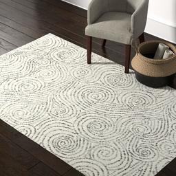 Rivet Modern Gust Swirled Rug, 5' x 8', Grey