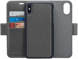 AmazonBasics iPhone X PU Leather Wallet Detachable Case, Dark Grey (Renewed)