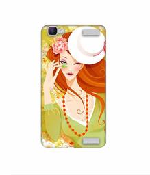 Amazon Brand - Solimo Designer Lady with Hat 3D Printed Hard Back Case Mobile Cover for Vivo V1 Max