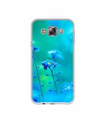 Amazon Brand - Solimo Designer Blue Flower UV Printed Soft Back Case Mobile Cover for Samsung Galaxy E5