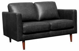 Amazon Brand – Rivet Revolve Modern Leather Loveseat Sofa, 56