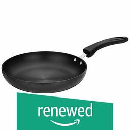 (Renewed) Amazon Brand - Solimo Hard Anodized Fry Pan, 24 cm, (Induction and Gas Compatible), Black