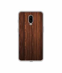 Amazon Brand - Solimo Designer Wooden Texture UV Printed Soft Back Case Mobile Cover for OnePlus 6T