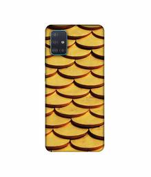 Amazon Brand - Solimo Designer Wooden Semi Circle Texture 3D Printed Hard Back Case Mobile Cover for Samsung Galaxy A51