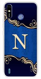 Amazon Brand - Solimo Designer Multicolor Blue Pattern Alphabet-N Printed Soft Back Case Mobile Cover for Tecno Spark Go Plus