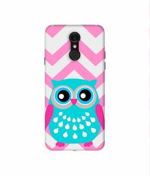 Amazon Brand - Solimo Designer Sky Blue Owl 3D Printed Hard Back Case Mobile Cover for LG Q7