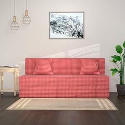 Amazon Brand - Solimo Metro Fabric 3 seater Sofa cum Bed (Red)