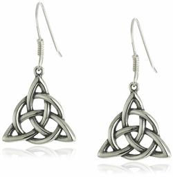 Amazon Collectionarete de alambre de plata de ley con diseÃ±o de triquetra celta, Plateado