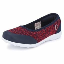 Bourge Women's Micam-17 Red and Navy Walking Shoes-7 UK (39 EU) (8 US) (Micam-17-07)