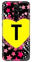 Amazon Brand - Solimo Designer Heart Pattern Alphabet-T 3D Printed Hard Back Case Mobile Cover for Xiaomi Redmi Note 8 Pro