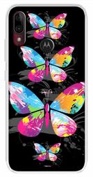 Amazon Brand - Solimo Designer Multicolor Butterfly Design Printed Soft Back Case Mobile Cover for Motorola Moto E6s / Motorola Moto E6 Plus