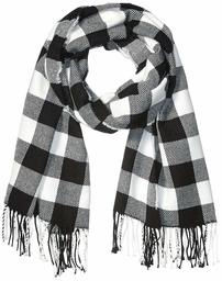 Goodthreads Blanket Scarf Cold-Weather-Scarves, Cream/Black Buffalo Plaid, One Size