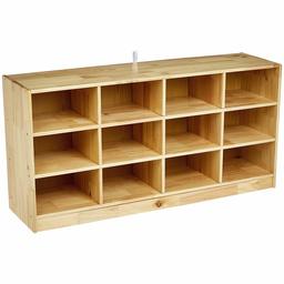 AmazonBasics - Organizador de almacenamiento horizontal de madera de 12 secciones