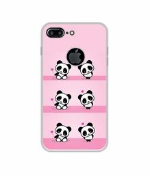 Amazon Brand - Solimo Designer Panda Pattern UV Printed Soft Back Case Mobile Cover for Apple iPhone 7 Plus (Logo Cut)