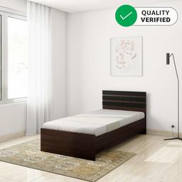 Amazon Brand - Solimo Liza Single Size Engineered Wood Bed (Acacia Dark Finish)