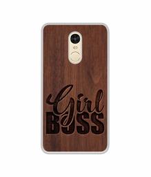 Amazon Brand - Solimo Designer Girl Boss On Wood UV Printed Soft Back Case Mobile Cover for Mi Redmi Note 4