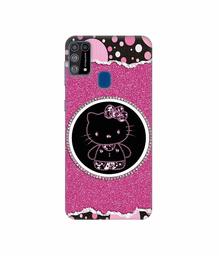 Amazon Brand - Solimo Designer Kitty with Glitter 3D Printed Hard Back Case Mobile Cover for Samsung Galaxy M31