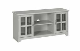 Ravenna Home Peterson Modern Glass Cabinet Storage TV Media Entertainment Console Stand, 46