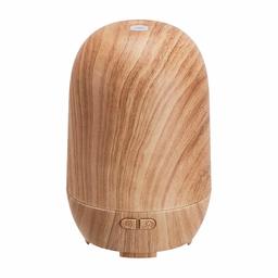 AmazonBasics 100ml Ultrasonic Aromatherapy Essential Oil Diffuser, Classic Wood Grain Finish