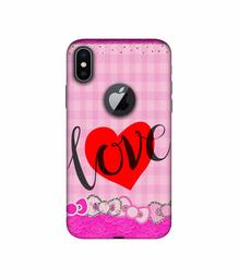 Amazon Brand - Solimo Designer Love Print On Cloth Pattern 3D Printed Hard Back Case Mobile Cover for Apple iPhone X (Logo Cut)