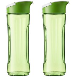 AmazonBasics - Botella de repuesto para Mix & Go, 600 ml, color verde, pack de 2