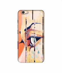 Amazon Brand - Solimo Designer Potrat On Wood 3D Printed Hard Back Case Mobile Cover for Oppo F1s