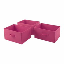 AmazonBasics Fabric 3-Drawer Storage Organizer - Replacement Drawers, Hot Pink (Renewed)