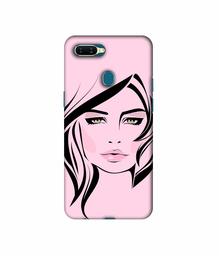 Amazon Brand - Solimo Designer Pink Lady Pattern 3D Printed Hard Back Case Mobile Cover for Oppo A7